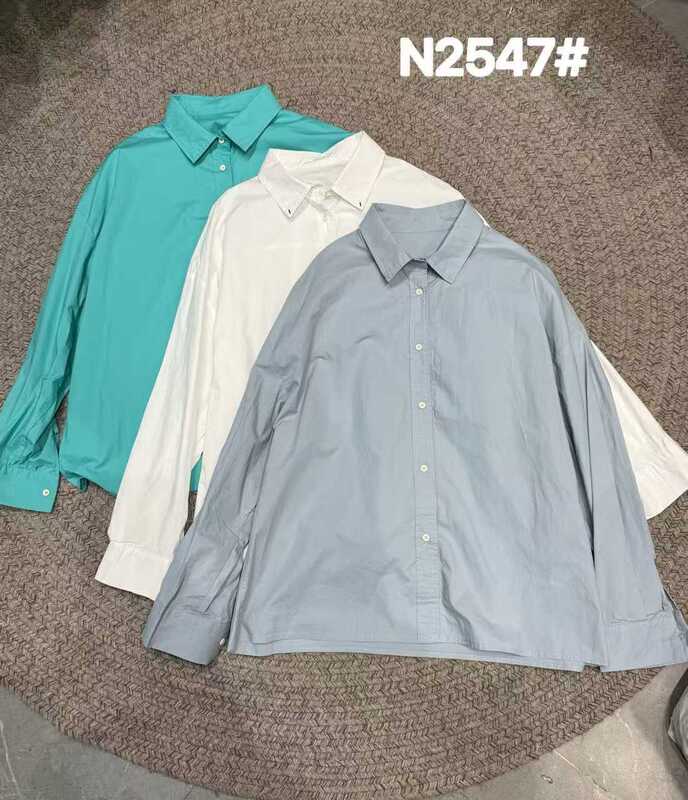 2547 Autumn New Style Long-Sleeved Shirt with a Turn-Down Collar, Bust Size 124, Length 65