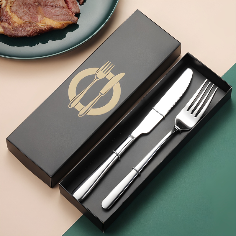 304 Stainless Steel Knife and Fork Set, Thickened New Model, Quentin Steak Knife and Fork Set, Dinner Fork and Knife Gift Box, Western Tableware
