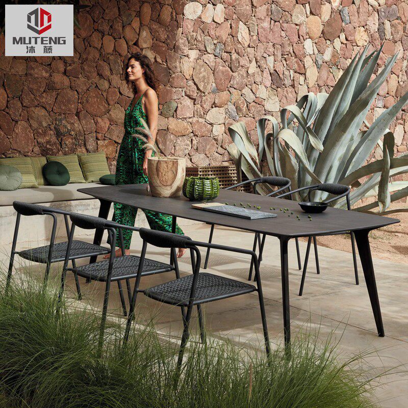 户外桌椅庭院露天阳台休闲藤编藤椅防水防晒花园北欧实木长桌:露营党必入的神仙组合!-桌椅套件-淘宝好物网