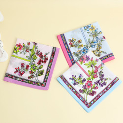 Pure Cotton Handkerchief for Women, Elegant and Intellectual, Traditional Style, Thin, Absorbent, Sweat-Wiping Square Towel, Portable