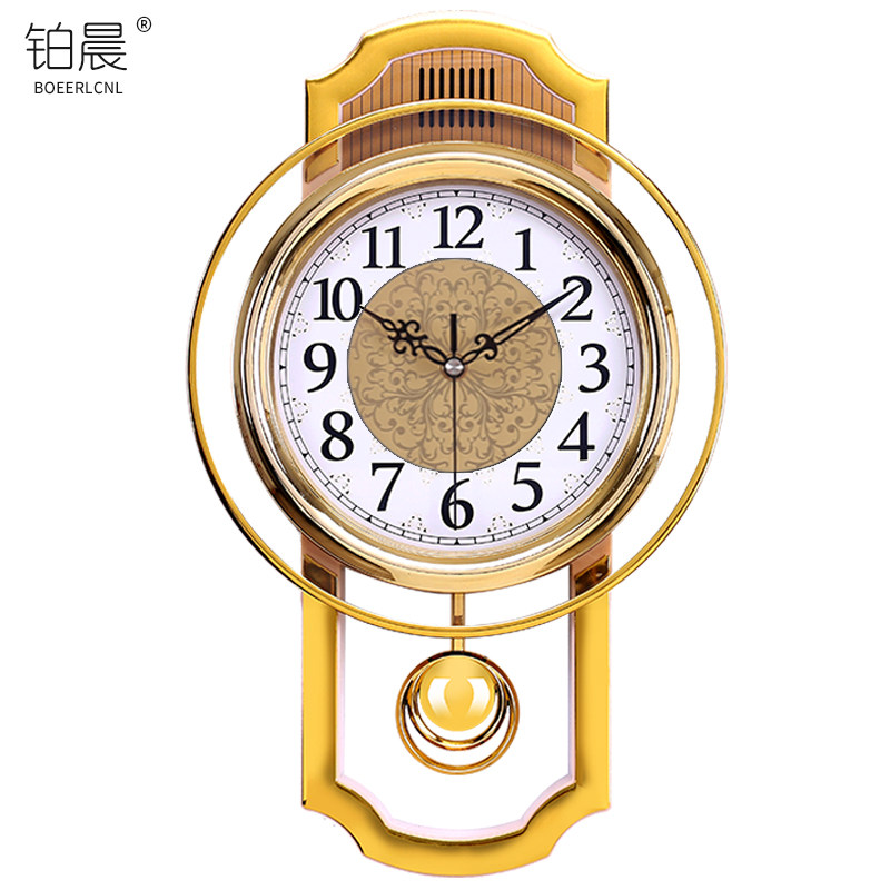 Platinum Morning European style retro rocking hanging clock living room minimalist fashion hanging table bedroom mute quartz clock modern watches