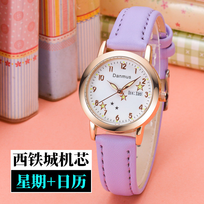 Watch female student waterproof luminous simple new style girl junior high school high school girl primary school student child girl girl