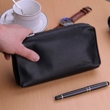 Кожаная маленькая сумка клатч, бумажник, вместительная и большая трендовая барсетка, воловья кожа