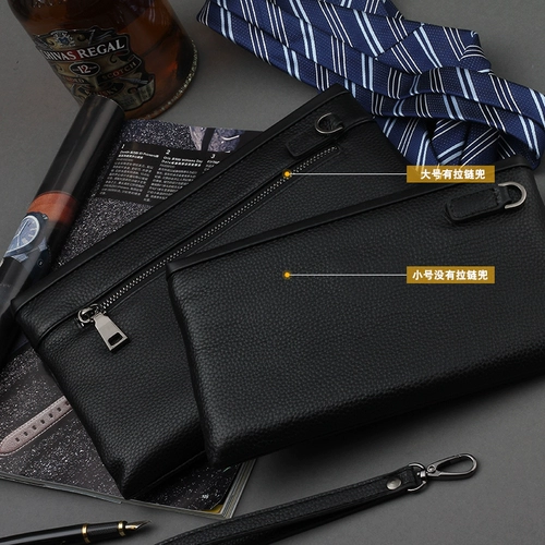 Мужская сумка с петлей на руку, маленькая сумка клатч, кожаная барсетка, воловья кожа, из натуральной кожи