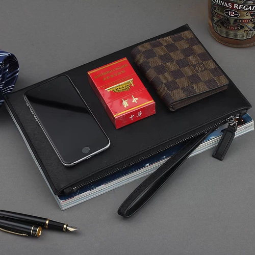 Сумка с петлей на руку, кожаная маленькая сумка клатч для отдыха, трендовый бумажник, из натуральной кожи