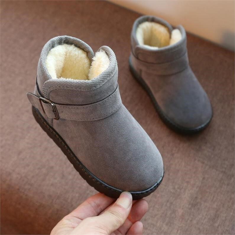New non-slip children's snow boots 2019 winter new boys cotton shoes plus velvet padded boys winter shoes girls