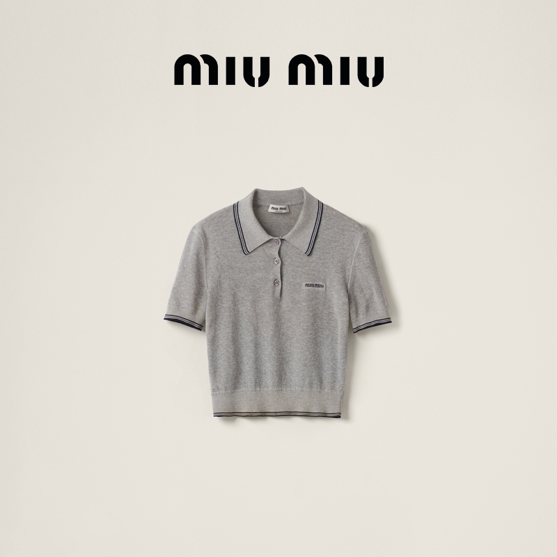 Miu Miu Women's Cotton Jersey Polo Shirt