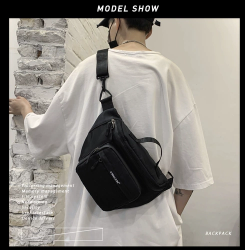 Брендовая сумка через плечо, универсальная вместительная и большая сумка на одно плечо для отдыха, спортивная японская поясная сумка, нагрудная сумка