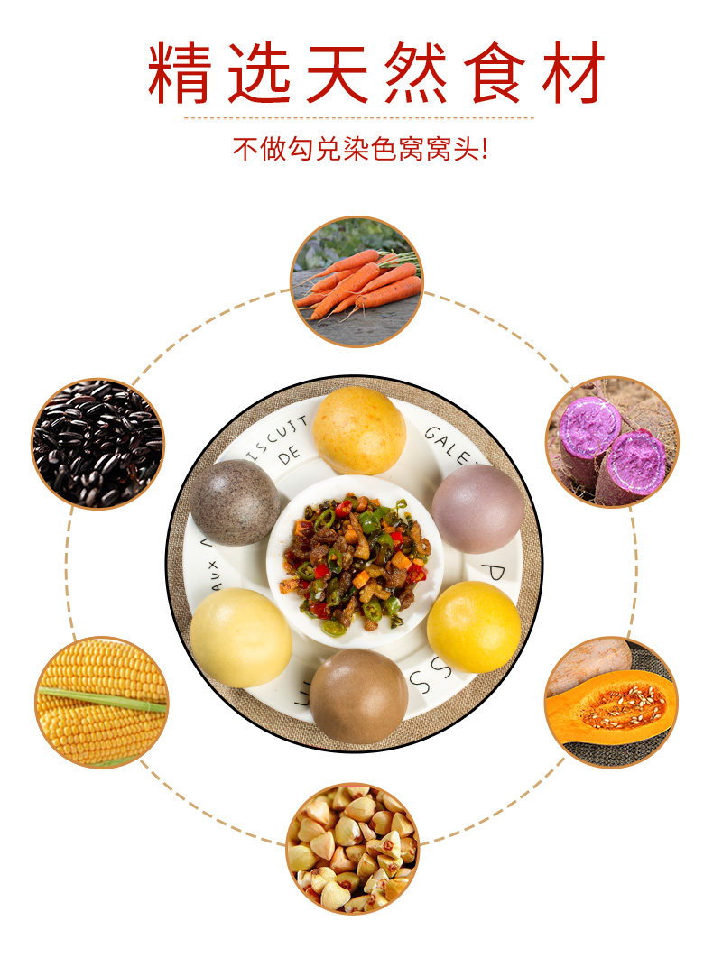 爱此食 6种口味 五谷杂粮窝窝头 60个 图3