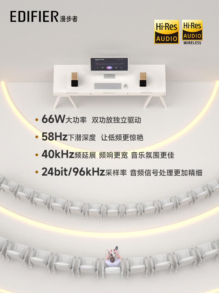 Edifier N300 Audiophile-Grade Computer Speakers Desktop Wired High-Quality Bluetooth Wooden Speakers