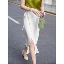 Advanced senses womens clothing design small crowdsourcing with high waist retro brief ocean temperament female summer irregular half-body dress