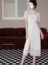 Xu Daqing Elegant New Chinese Dress Skirt Woman 2022 new lap collection waist display slim to white Temperament Skirt