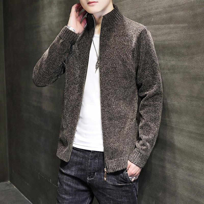 Knitted Cardigan Men's Sweater Jacket Spring and Autumn Trendy Versatile Stand Collar Jacket Men's Knitwear Outerwear Top Knitted Cardigan Men's Sweater Jacket Spring and Autumn Trendy Versatile Stand Collar Jacket Men's Knitwear Outerwear Top