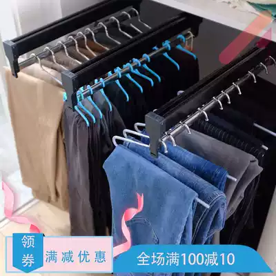 Pull livable clothes and hats, save space, pull and pull multi-function storage hanging pants artifact shrink pants rack draw wardrobe top loading Rod