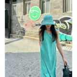 Небольшое дизайнерское платье без рукавов, длинная юбка, французский стиль, изысканный стиль, свободный крой