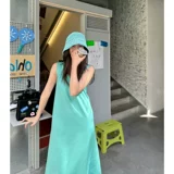 Небольшое дизайнерское платье без рукавов, длинная юбка, французский стиль, изысканный стиль, свободный крой