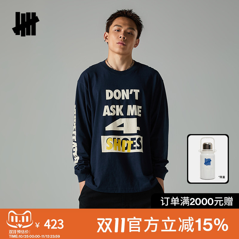 Undefeated Five-Stripe Official Loose Long-Sleeve T-Shirt Trendy American Heavy Letter 26 Autumn and Winter New Product Undefeated Five-Stripe Official Loose Long-Sleeve T-Shirt Trendy American Heavy Letter 26 Autumn and Winter New Product