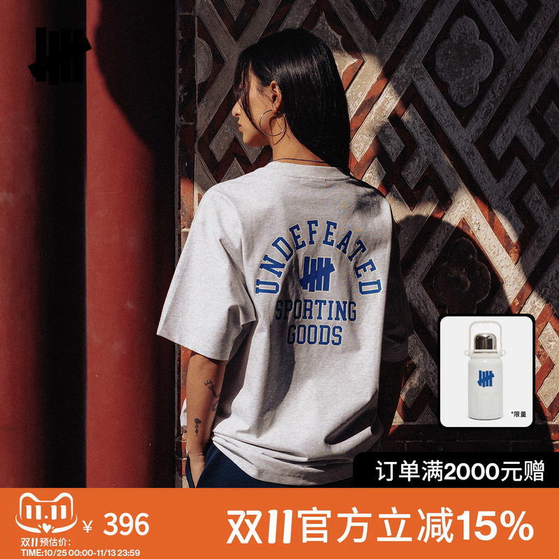 Undefeated Five-Stripe Official Spring New Product Cool Sun-Protective Short-Sleeved T-Shirt with Letter Combination Pattern on the Back