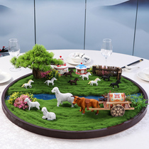 Hotel Table Middle Swing Piece Prairie Hotel Pure Handmade Creative Clubhouse Restaurant Decorated Flower Turntable Microscape