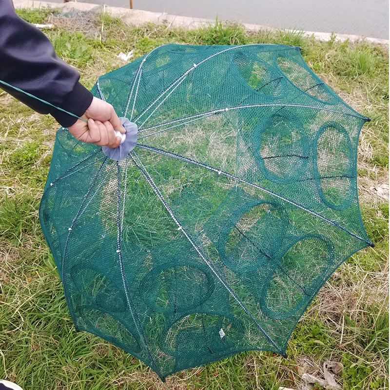 Add the umbrella net shrimp cage to coarse folding fish net cage can only enter large fishing artifact