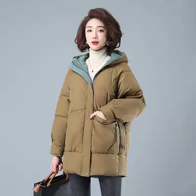 Down cotton-padded women's long winter 2021 New Korean loose padded cotton-padded casual women's cotton-padded jacket