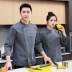 Nhà hàng khách sạn mùa hè đầu bếp cao cấp áo liền quần nhà bếp ngắn tay lụa băng thoáng khí phần mỏng phục vụ quần áo dài tay đồng phục áo bếp 
