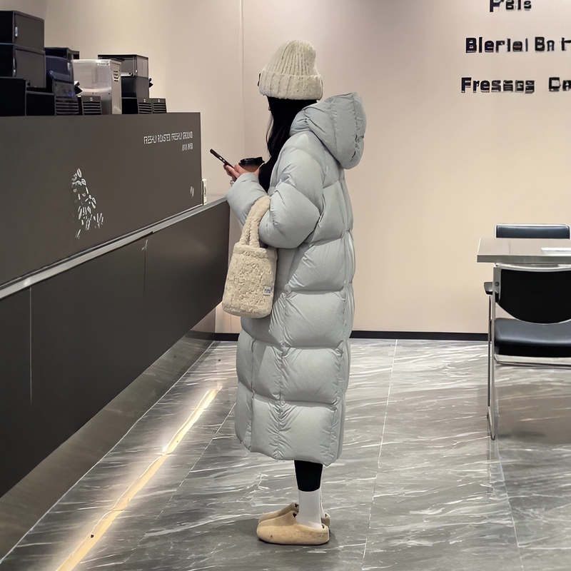 Long Hooded Puffer down Jacket for Women, 2026 Winter New Style, 90% White Duck Down, Lightweight and Warm Puffer Coat