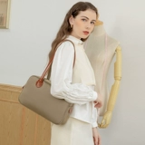 配牛皮简约大容量腋下包手提包牛津布托特包轻便通勤尼龙单肩包女