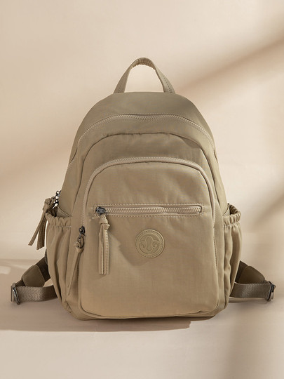 Sin cuero, tela pura, mochila ligera de nailon suave para mujer, mochila escolar para estudiantes de gran capacidad, mochila de moda de viaje