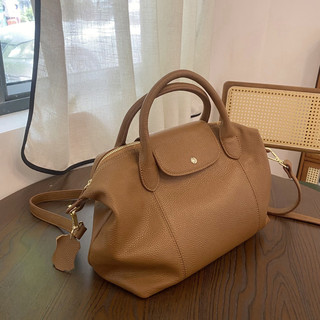 Genuine Leather Bag, Large Capacity, First-Layer Cowhide Handbag, Dumpling Bag, Shoulder Bag, Commuter Casual Leather Bag, Crossbody Bag
