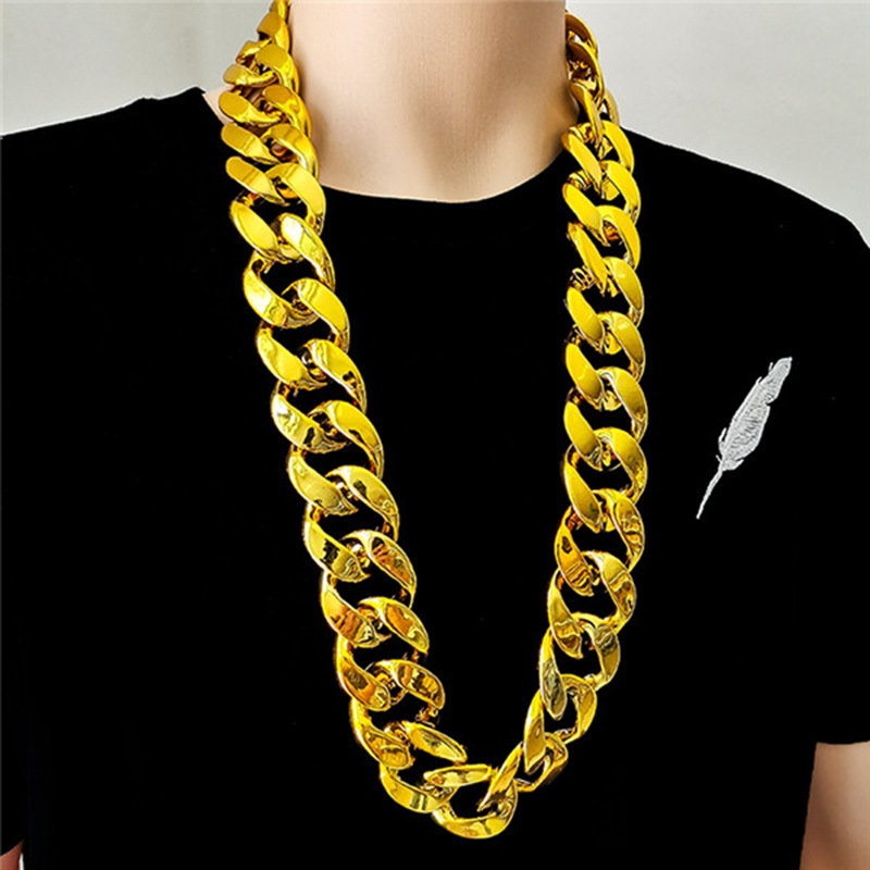 Large Gold Chain Sub Props Simulation Plastic Society People Net Red Shaking Sound Same Money Chain Hyperbolic Gold Color Native Pride