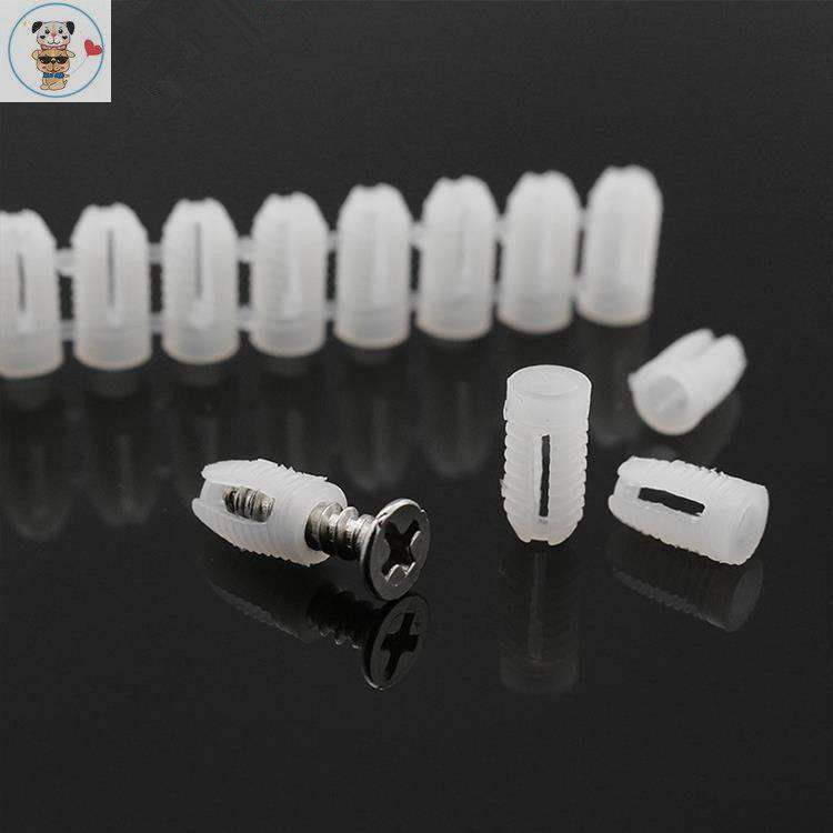 Expansion screw minimum number integral cabinet door hinge chain embedded part fluffy drain plug M4 * 10 plastic nut tobacco hopper hinge