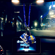 NBA Basketball Car Pendants Warriors Celtic Bull championship AJ Ball Shoe Rearview Mirror Crystal Car Hanging Accessories