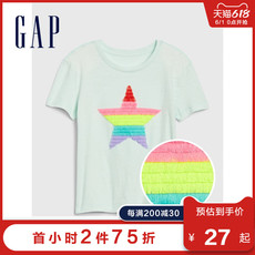 Рубашка детская gap女童舒适纯棉短袖t恤夏季546041 新款时尚立体印花打底衫