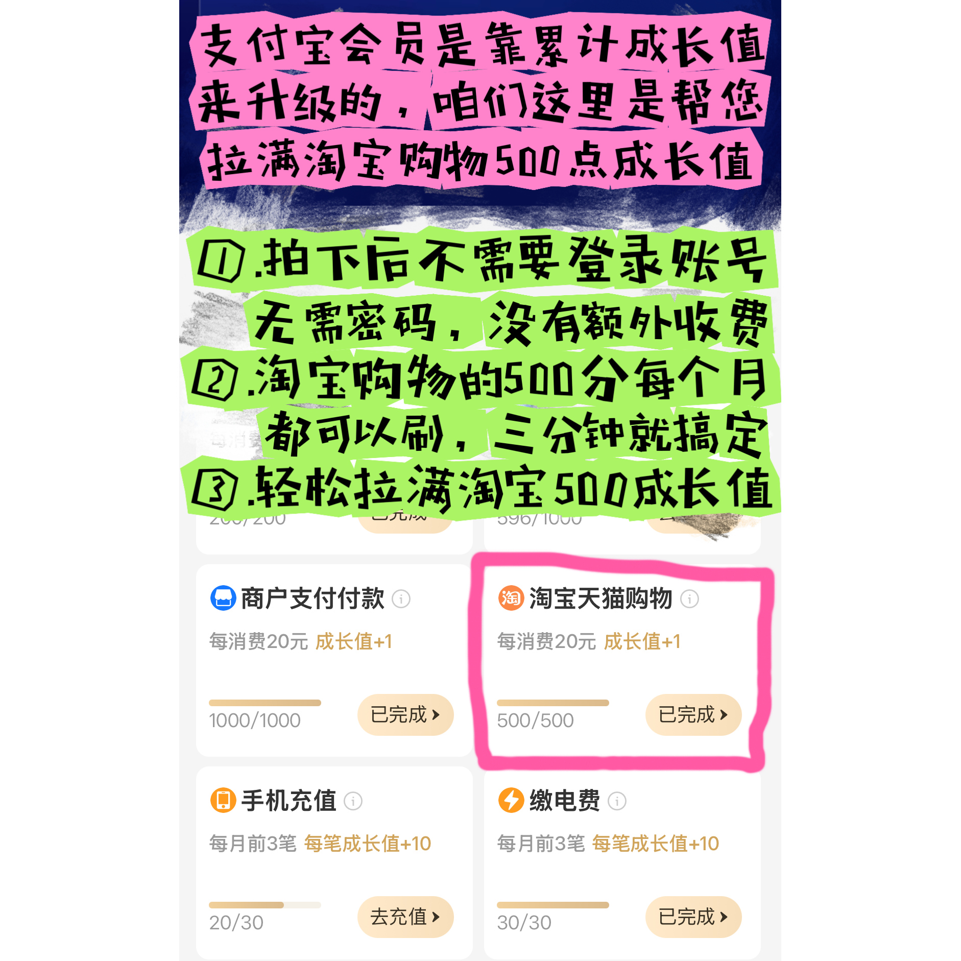 アリペイ会員の成長価値はタオバオショッピング500で最大になる