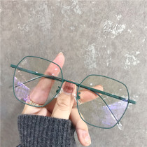 Pure titanium ultra-light green myopia glasses women can be equipped with degrees Korean version of the tide big face slim net red makeup frame