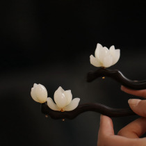 Black Sandalwood Hair Hairpin Minimalist Modern Advanced Senses Wood Hairpin Disc Hair Girl Ancient Wind Jade Orchid Hairpins Qipao Qipao Hanfu Headwear