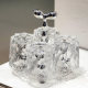 High-value glass cup household drinking cup living room hospitality tea cup upside down cup holder storage light luxury whiskey cup