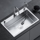 304 Stainless Steel Sink, Large Single Bowl, Thickened Vegetable Washing Basin, Kitchen Household Sink, Undermount Sink, Above-Counter Sink