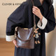 Clever&Ketch niche high-end portable bucket bag for women 2025 new retro versatile crossbody bag