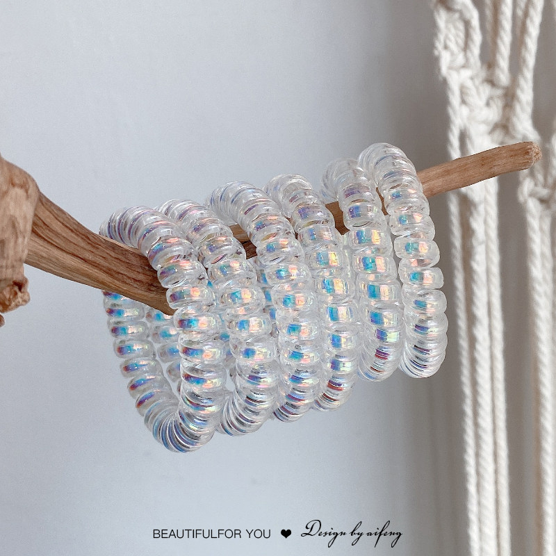 Mermaid Ji telephone wire hair ring female Korean net red headdress seamless hair rope bracelet dual-use high elastic hair tie rubber band