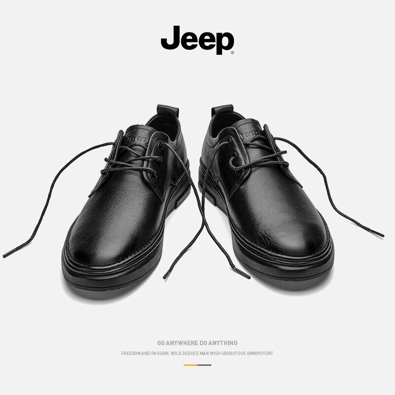 Jeep Jeep Leisure Shoes Men Leather Dress Business Men Young Current Middle-aged Daddy Soft-leather Men Shoes