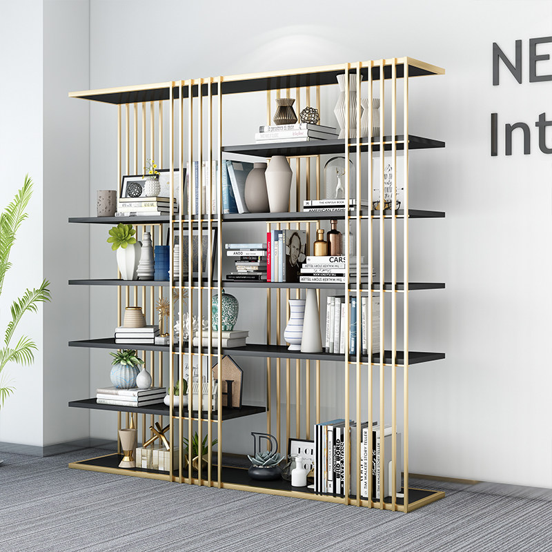 Nordic Light Extravaganza Creative Landing Bookshelves Show Room Office Iron Art Screen Partition Shelve Shelf Storage shelf