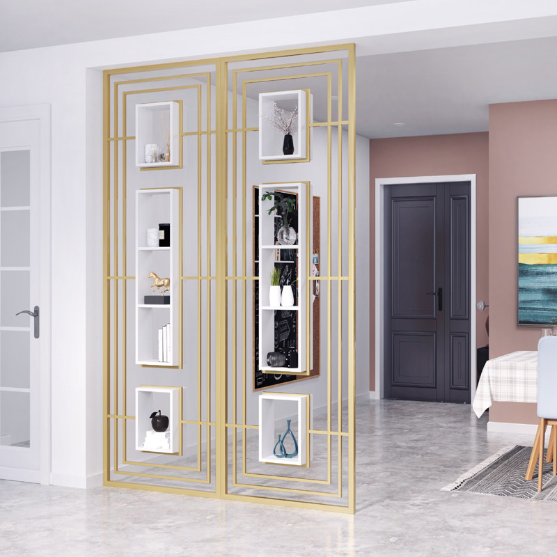 Light luxury screen living room compartment decoration block evil simple modern net red metal partition wall bedroom block home