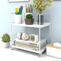 Table Shelf Desk Double Containing Shelf Iron Art Small Desk Easy Table Cosmetic Finishing Rack