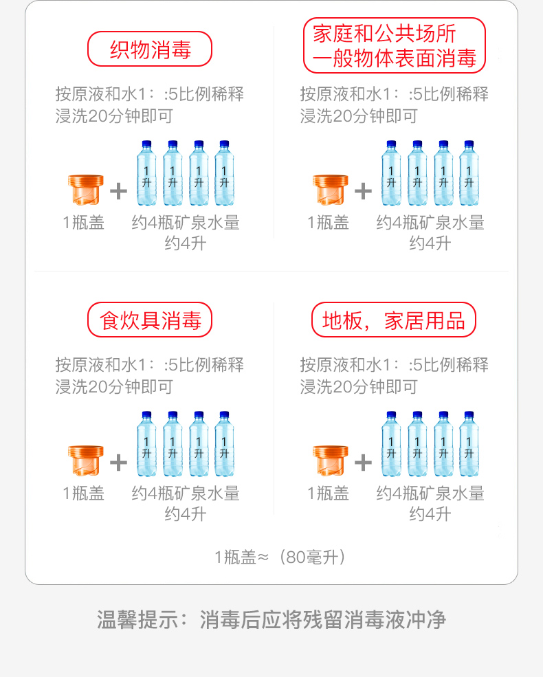 美国 马泰克 含氯84消毒液 家居消毒水 4斤 有效杀灭冠状病毒 图9