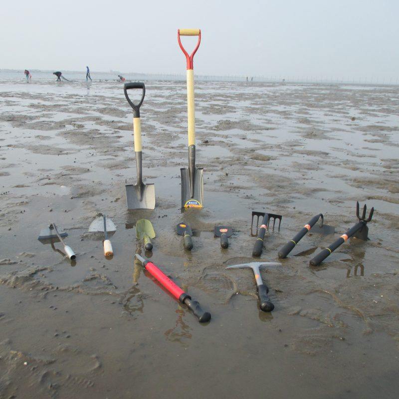 Seaside beach dig clams pick up shells Outdoor catch the sea Rake with net Multi-purpose tool shovel clip 