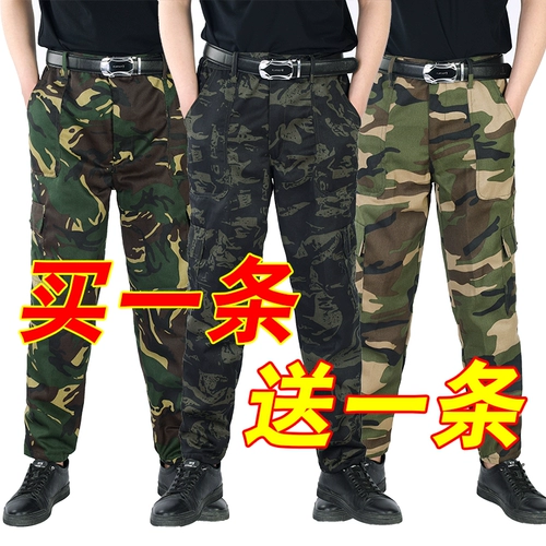 Камуфляжные износостойкие мужские рабочие летние штаны для работы для отдыха, свободный прямой крой