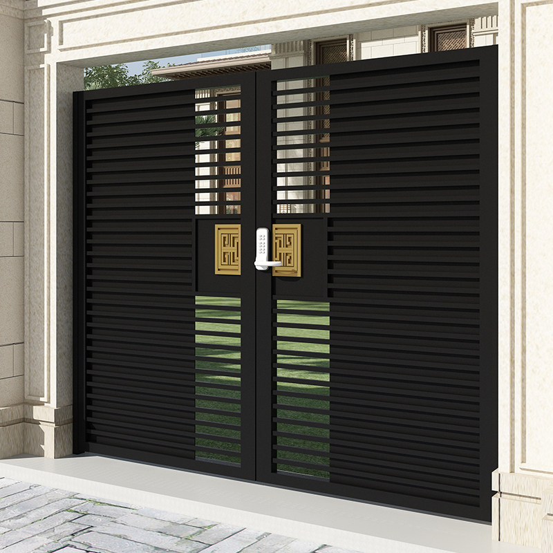 Wrought iron door courtyard door louver entry door villa door garden door modern minimalist country single double door custom