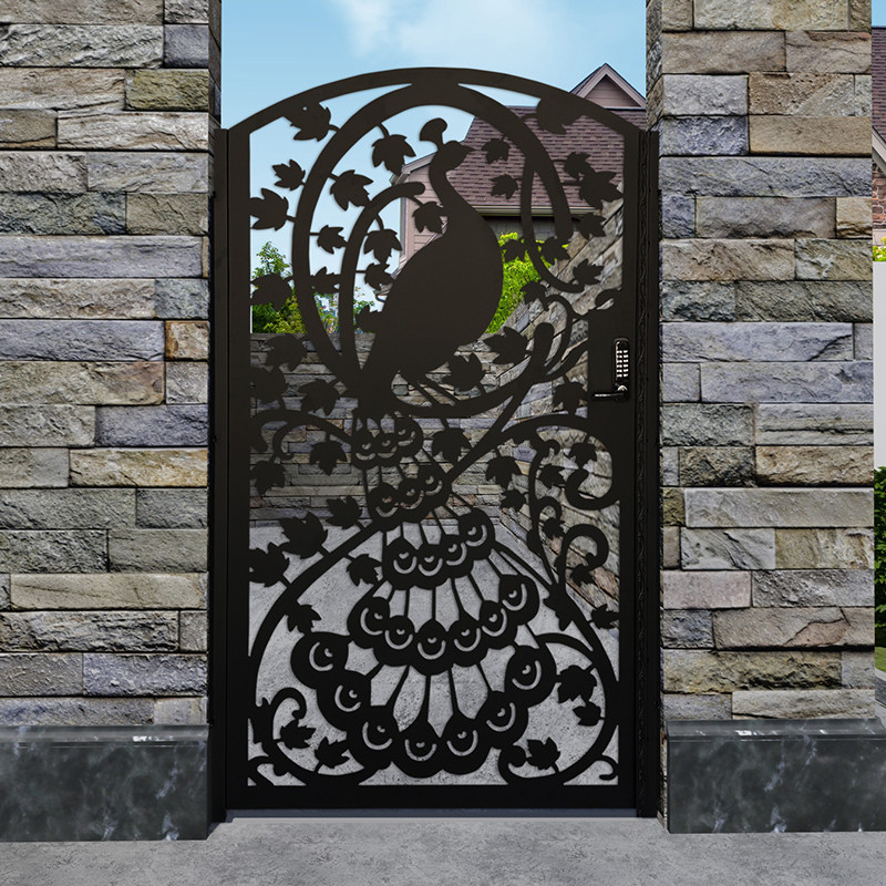 Wrought iron courtyard door villa gate carving opposite door European outdoor country entrance double door wrought iron door customization